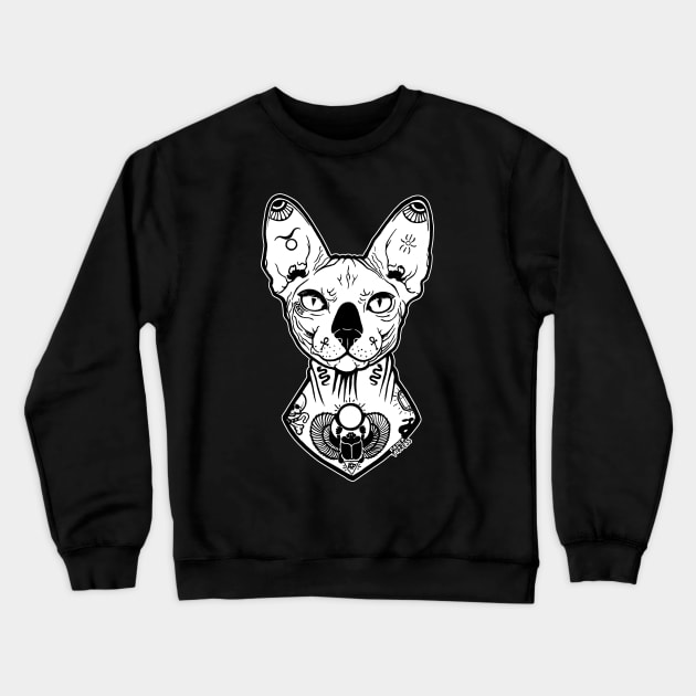 Sphynx Tattooed Crewneck Sweatshirt by PaperTigress